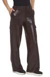 Lyssé Callie Patent Foil Vegan Suede Pants In Liquid Mocha In Brown