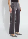 Lyssé Metallic Foil Velvet Pant In Silvery Charcoal In Gray