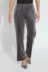 Lyssé Metallic Foil Velvet Pant In Silvery Charcoal In Multi