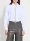 Lyssé Micro Beaded Connie Button Down In Neutral
