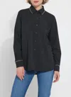 Lyssé Micro Beaded Shirt In Black In Black
