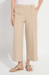 Lyssé Lysse Miranda Pull-on High Waist Crop Wide Leg Twill Pants In Brown