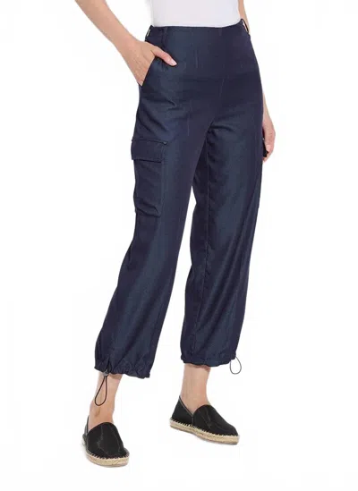 LYSSÉ MONIQUE CARGO PANT IN SOLID INDIGO