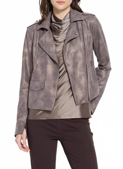 Lyssé Moto Jacket In Taupe In Gray