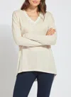 Lyssé Mya Long Sleeve Tee In Crisp Chino In Beige