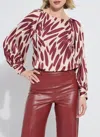 Lyssé Naila Raglan Neckline Detail Blouse In Burgundy
