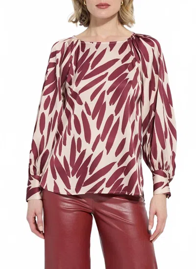Lyssé Naila Raglan Neckline Detail Blouse In Autumn Leaf In Brown