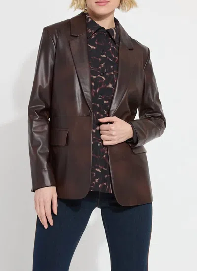 Lyssé Natalia Distressed Vegan Blazer In Antique Brown