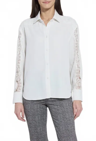 Lyssé Lysse Natasha Lace Trim Button-up Shirt In White