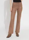 Lyssé Neoprene Baby Bootcut Pant In Warm Brown Plaid In Multi