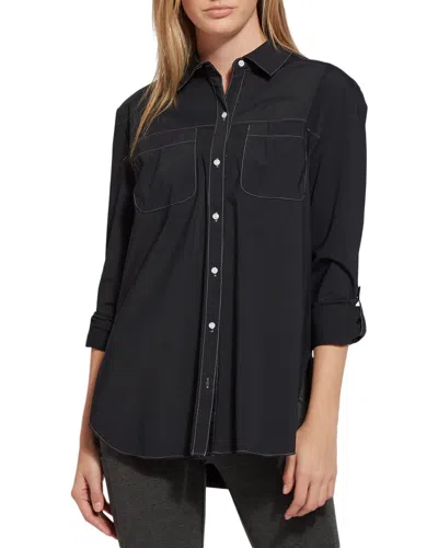 Lyssé New York Campler Sporty Button Down Shirt In Black