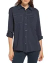 Lyssé New York Campler Sporty Button Down Shirt In Blue