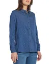 Lyssé New York Lysse New York Cataleya Crystal St Chambray Shirt Curvy In Blue