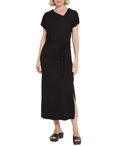 Lyssé New York Celeste Asymmetrical Neck Dress In Black