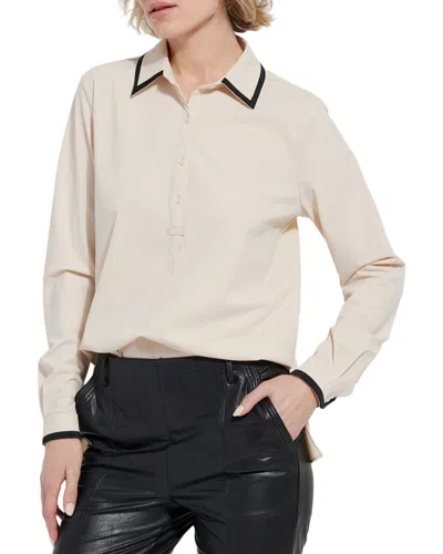 Lyssé New York Diana Shirt W/ Contrast Trim In Neutral