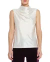 Lyssé New York Lysse New York Irina Satin Jersey Turtleneck Top In White