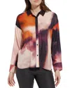 Lyssé New York Lysse New York Printed Stitched Satin Shirt In Multi
