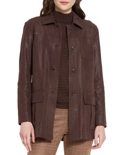 Lyssé New York Lysse New York Utilitarian Lora Suede Jacket In Brown
