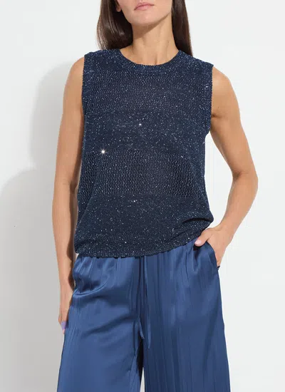 Lyssé Nicola Sequined Shell Sweater In Blue