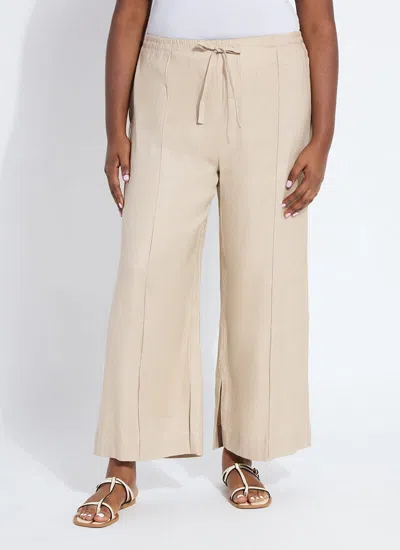 LYSSÉ NIXIE DRAWSTRING LINEN WIDE LEG PANT (CURVY, 27" INSEAM)