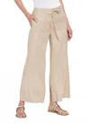 Lyssé Nixie Drawstring Linen Blend Wide Leg Pants In Neutral