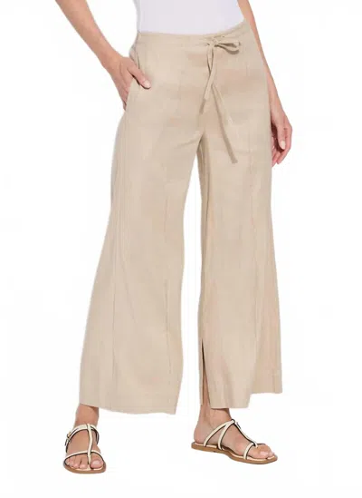 Lyssé Nixie Drawstring Wide Leg Pants In Linen In Neutral