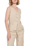 Lyssé Nixie Linen Gilet In Neutral