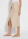 Lyssé Nixie Linen Long Pencil Skirt In Brown