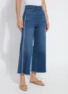 Lyssé Noah Hi Waist Crop Wide Fringe Denim (26" Inseam) In Blue