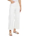 Lyssé Noah High Waist Cropped Wide Leg Fringe Jeans In Ecru White In Ecru White