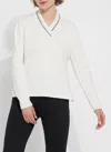 Lyssé Noelle Embellished Sweater In White