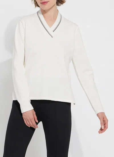 Lyssé Noelle Embellished Sweater In White