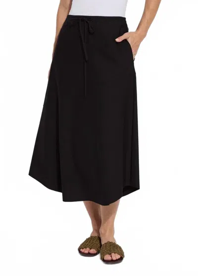 Lyssé Nora Drawstring Midi Skirt In Black