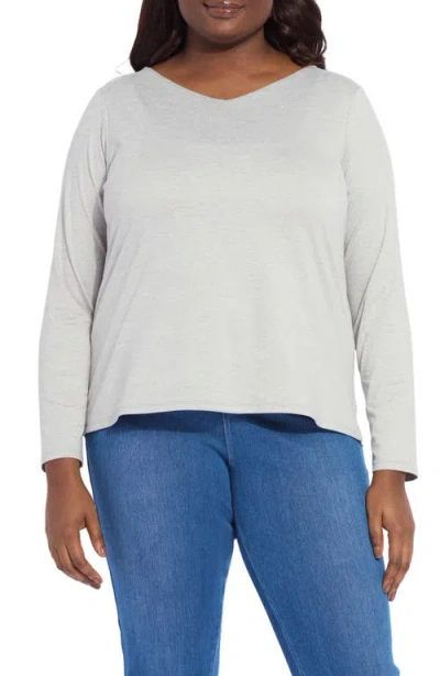 Lyssé Lysse Ntial V-neck Long Sleeve Top In Gray