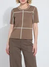Lyssé Odessa Reversible Knit Short Sleeve Tee In Brown
