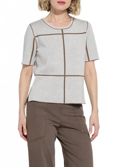 Lyssé Odessa Reversible Knit Tee In Grey In Black