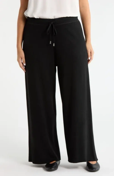 Lyssé Lysse Odessa Reversible Pull-on Wide Leg Pants In Black