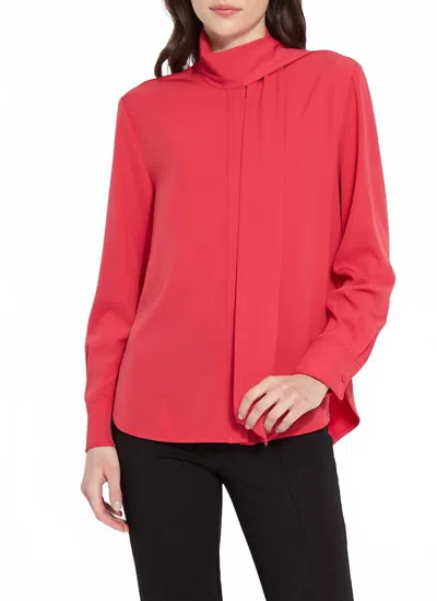 Lyssé Odette Scarf Neck Shirt In Defined Red