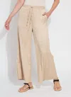 Lyssé Packable Pleated Palazzo Pant In Chablis In Neutral