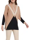Lyssé Argyle Quarter Zip Pullover In Placed Argyle Placed Argyle In Multi