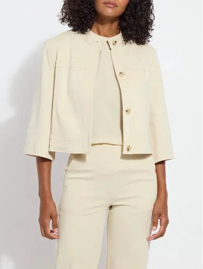 Lyssé Pamela Crop St Twill Jacket In Ecru In White