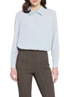 Lyssé Gentle Parker Button Down Top In Gentle Blue In Multi