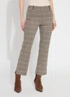 Lyssé Brushed Jacquard Baby Boot Ankle Pant In Austin Plaid In Brown