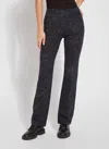 LYSSÉ PATTERNED BABY BOOTCUT PANT IN FAUX TWEED