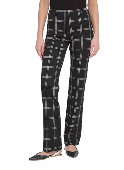Lyssé Patterned Bootcut Pants In Coastal Windowpane In Black