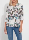Lyssé Roll Tab Connie Print Shirt In Upbeat Canvas