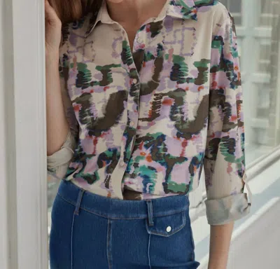 Lyssé Patterned Roll Tab Connie In Upbeat Canvas In Multi