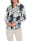 LYSSÉ PATTERNED ROLL TAB CONNIE TOP IN CREATIVE BRUSH