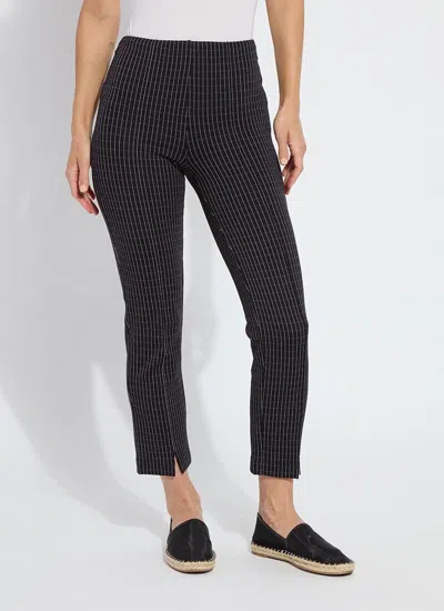 Lyssé Patterned Wisteria Ankle Pant (26.5" Inseam) In Black