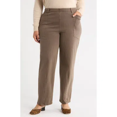 Lyssé Lysse Penelope Pull-on Knit Barrel Jeans In Brown
